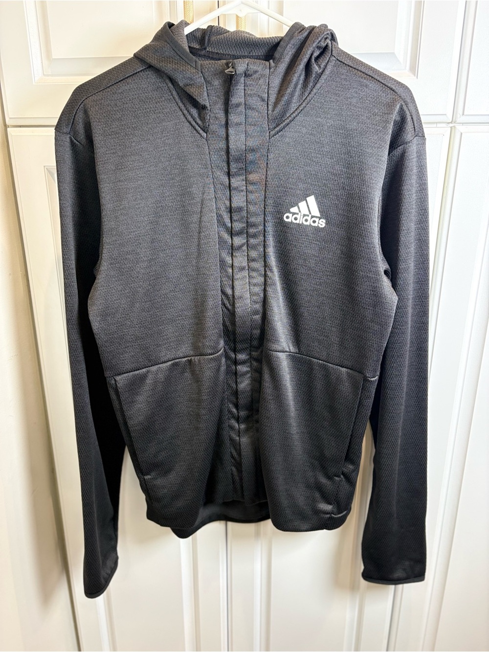 adidas Black Climawarm Full-Zip Hooded Performance Jacket